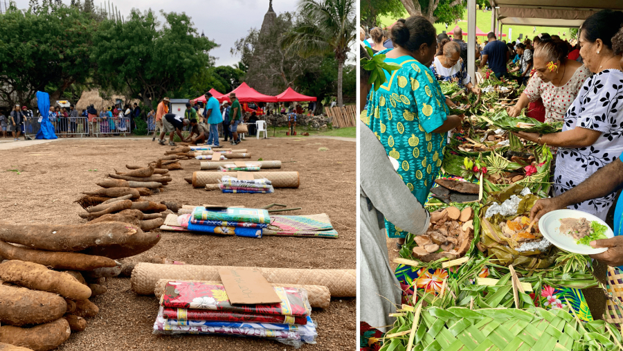 Fête de l'igname nouvelle organisée par le Sénat coutumier au Centre Tjibaou (Nouméa), le 9 mai 2024  © Lincks